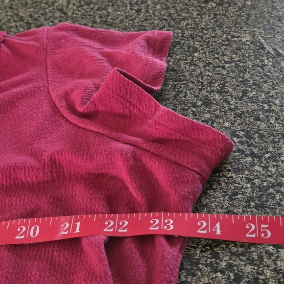 Anneliese Embroidered Fushia Pink Top Short Flutter Sleeves Women's L - Picture 9 of 11